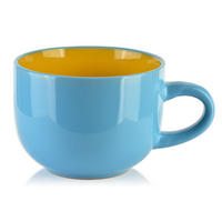 BECHER Basic Nature Blau Gelb 17.5/13/10 cm Keramik - Blau/Gelb, Keramik (0.75L) - Mondex
