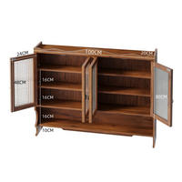 KÜCHENOBERSCHRANK 100/20/80 cm in Braun mit 4 Türen, Glasfront und herausnehmbaren Böden - Braun, Holz (100/80/20cm) - BEAOK