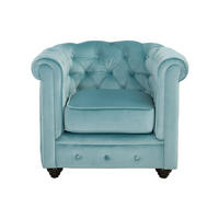SESSEL mit gerader Rückenlehne - 1 Person - Samt, Stoff - Hellblau - - Hellblau, Textil (85/72/78cm) - Vente-Unique