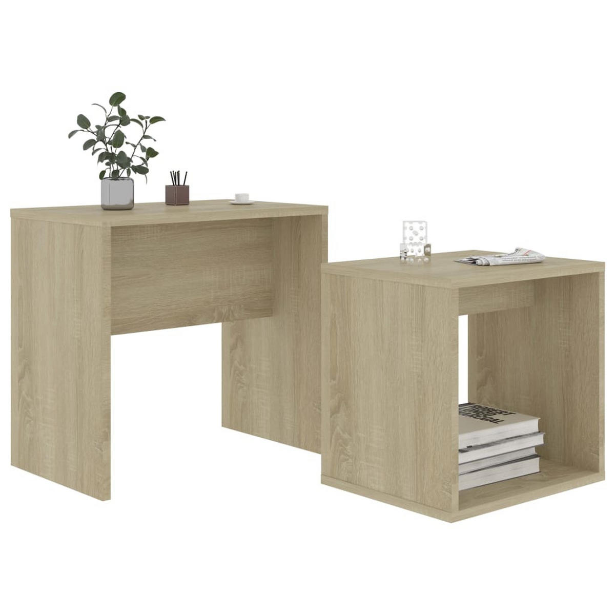 COUCHTISCH-SET Sonoma-Eiche 48 x 30 x 45 cm - Braun, Holzwerkstoff (48/30/45cm) - furnicato