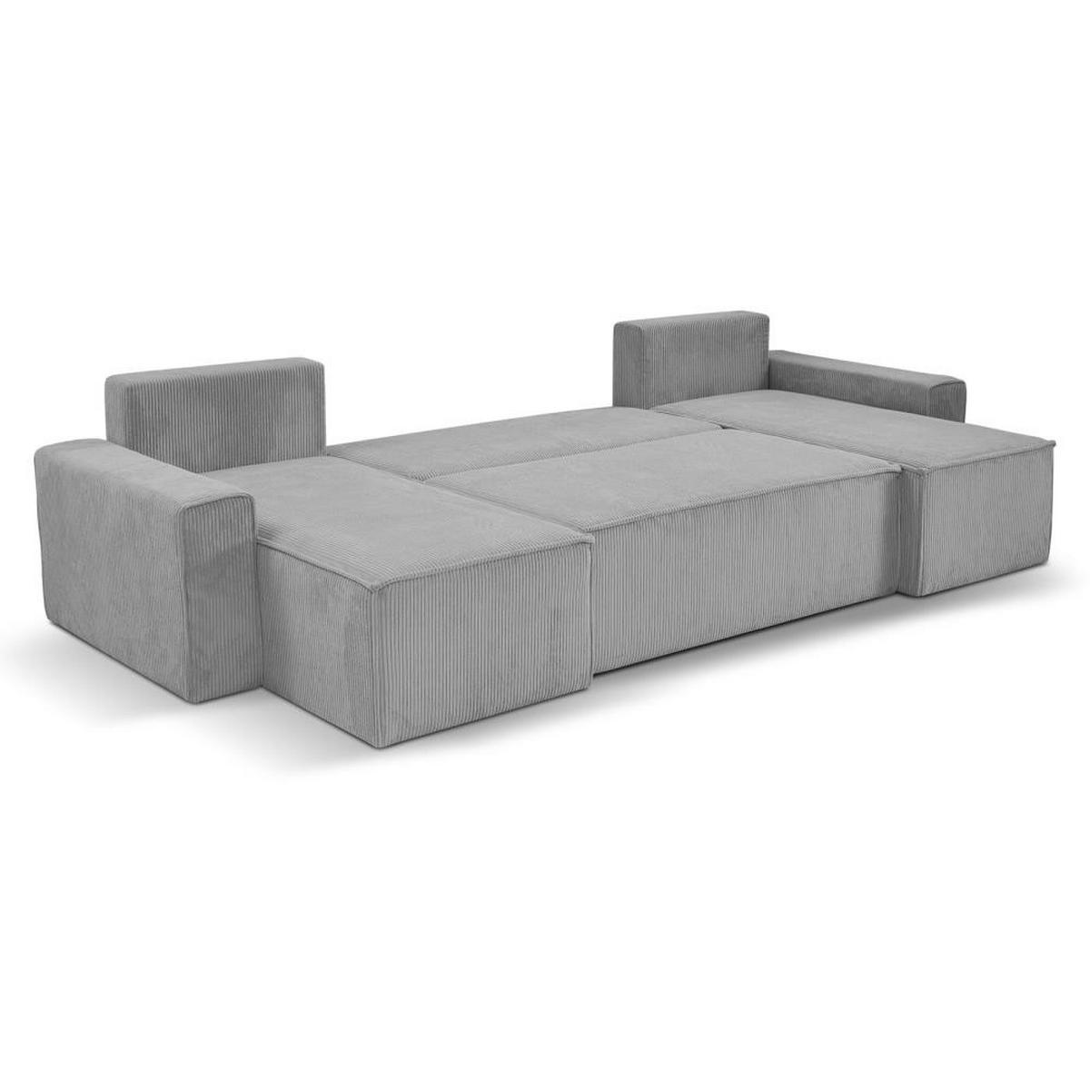 SEDACÍ SOUPRAVA Hektor U s funkcí spaní, světle šedá - černá/světle šedá, textil/plast (318/94/152cm) - Beautysofa