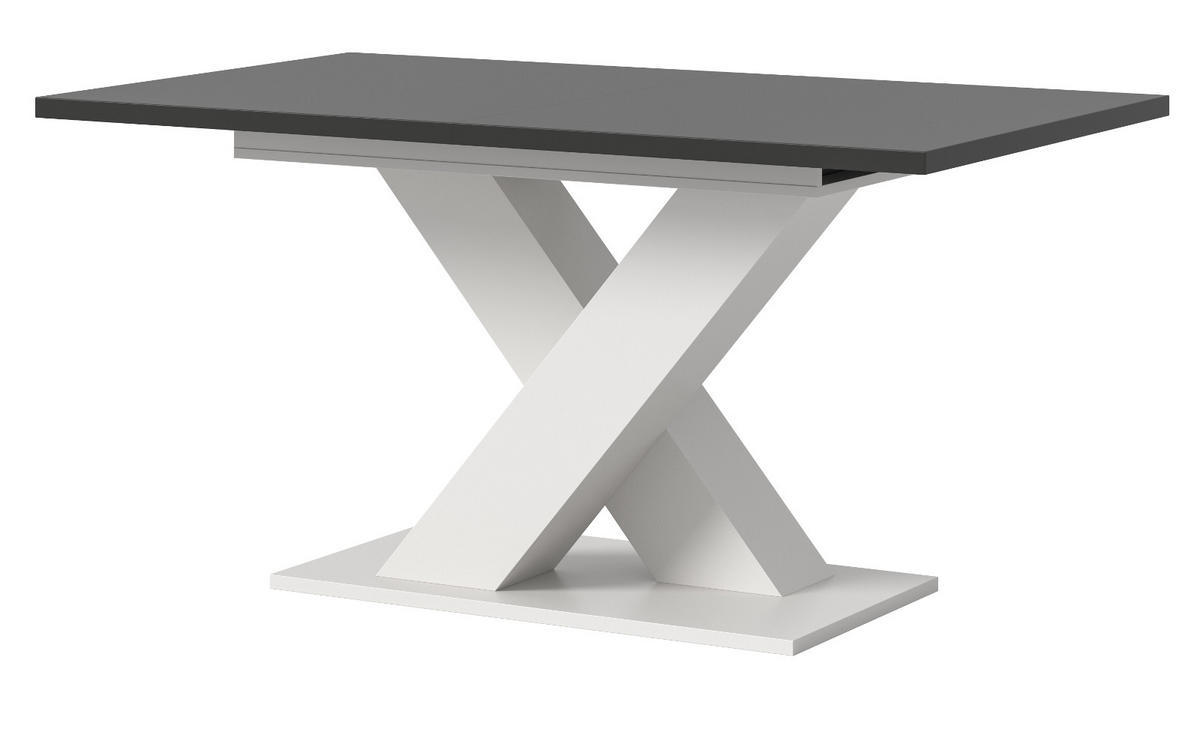 ESSTISCH weiß und grau, Küchentisch ausziehbar 150 - 190 cm - Weiß/Grau, Holzwerkstoff/Metall (150/90/76cm) - Inn.Furn