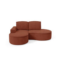 ECKSOFA Flow Rot, mit Kissen in Curio Stoff, linke seite - Rot, Holzwerkstoff/Textil (210/157cm) - Bettso