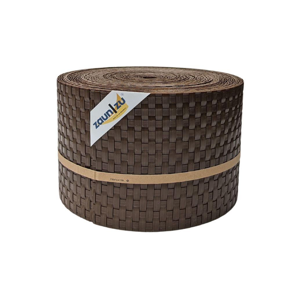 SICHTSCHUTZSTREIFEN Rattan PE für Doppelstabmatten Braun 26m - Braun, Kunststoff (2600/19cm) - ZAUN|ZU