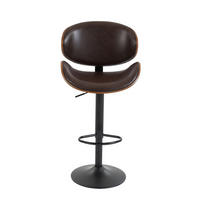BARHOCKER drehbar höhenverstellbar 2er-Set PU-Leder Braun - Braun, Metall (50/93/51cm) - Meubliv