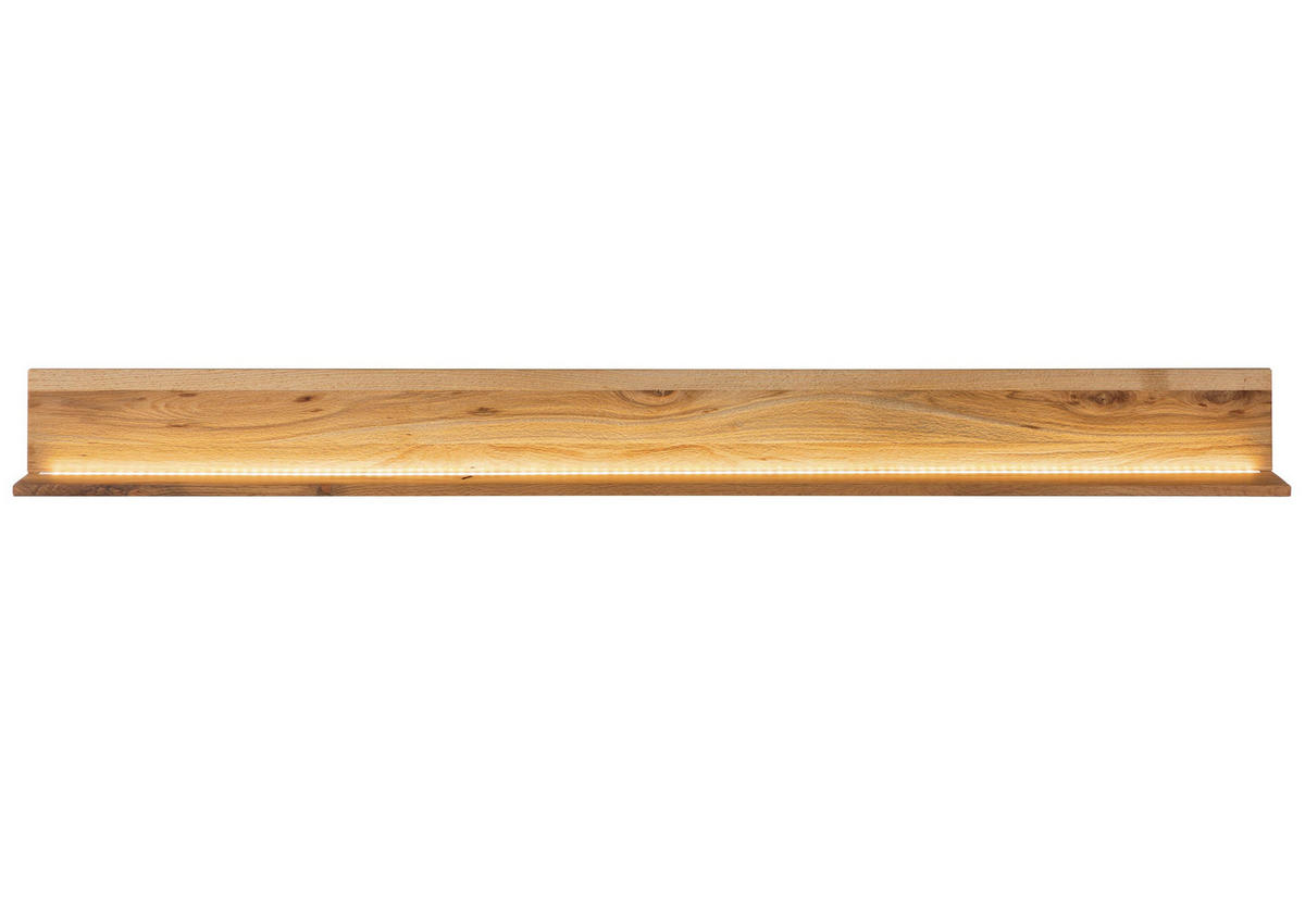 WANDREGAL Wild-/Zerreiche 202x17x19 natur geölt MONTREUX LUX #124 - Naturfarben, Holz (202/19/17cm) - Massivmoebel24