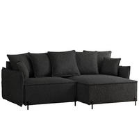 ECKSOFA MARCO Rechts, mit Schlaffunktion und Bettkasten, Anthrazit - Anthrazit, Textil/Metall (221/148cm) - Idohome