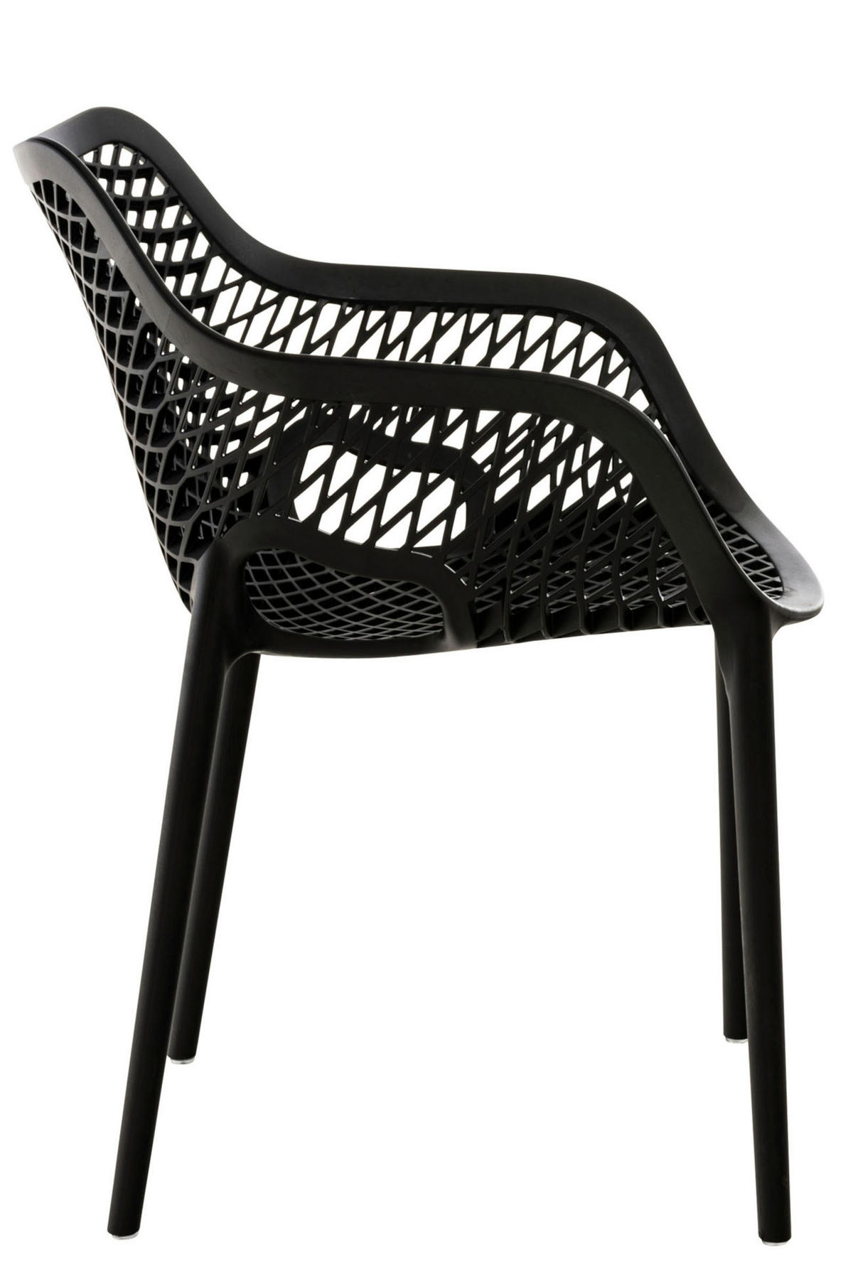 GARTENSTUHL 2er Set Kunststoff schwarz - Schwarz, Kunststoff (57/81/60cm) - CLP