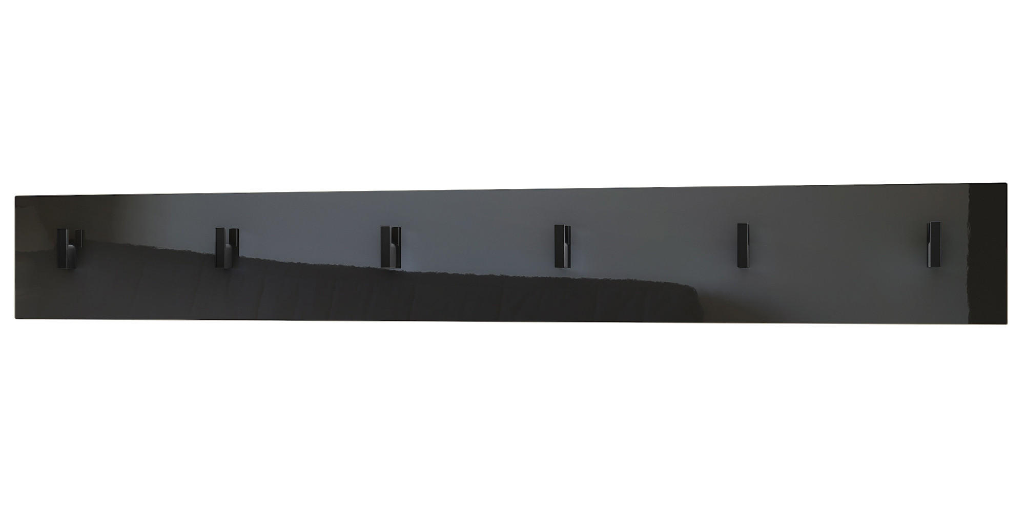 GARDEROBENPANEEL Linea Schwarz Hochglanz - Schwarz Hochglanz, Holzwerkstoff (110.5/14.5/3.5cm) - Vladon