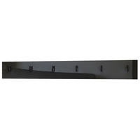 GARDEROBENPANEEL Linea Schwarz Hochglanz - Schwarz Hochglanz, Holzwerkstoff (110.5/14.5/3.5cm) - Vladon