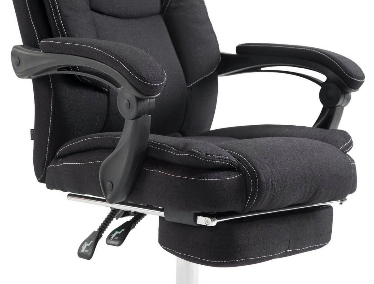 BÜROSTUHL Castan, Stoff Schwarz - Schwarz, Textil/Metall (67/124/64cm) - TPFLiving