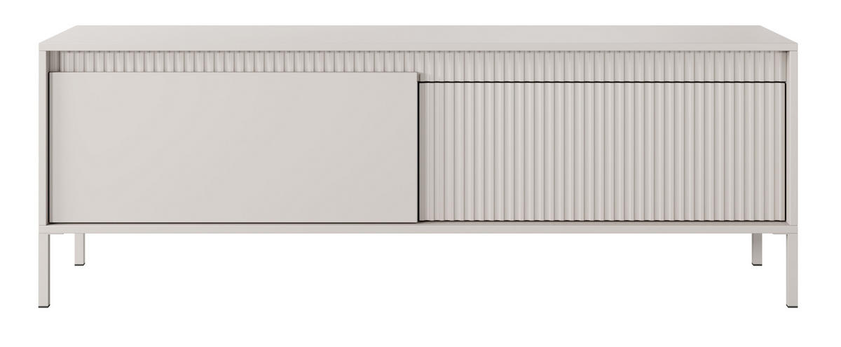 TV-SCHRANK Beige 155 cm Santori auf Beine, 2 Türen - Beige, Holz (154/53/40cm) - Emporius
