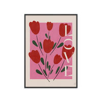 POSTER mit Rahmen Affordable Art Prints x Anne-Marie Volfova - Tulips - Rot/Schwarz, Holz/Papier (30/40cm) - Poster&Frame