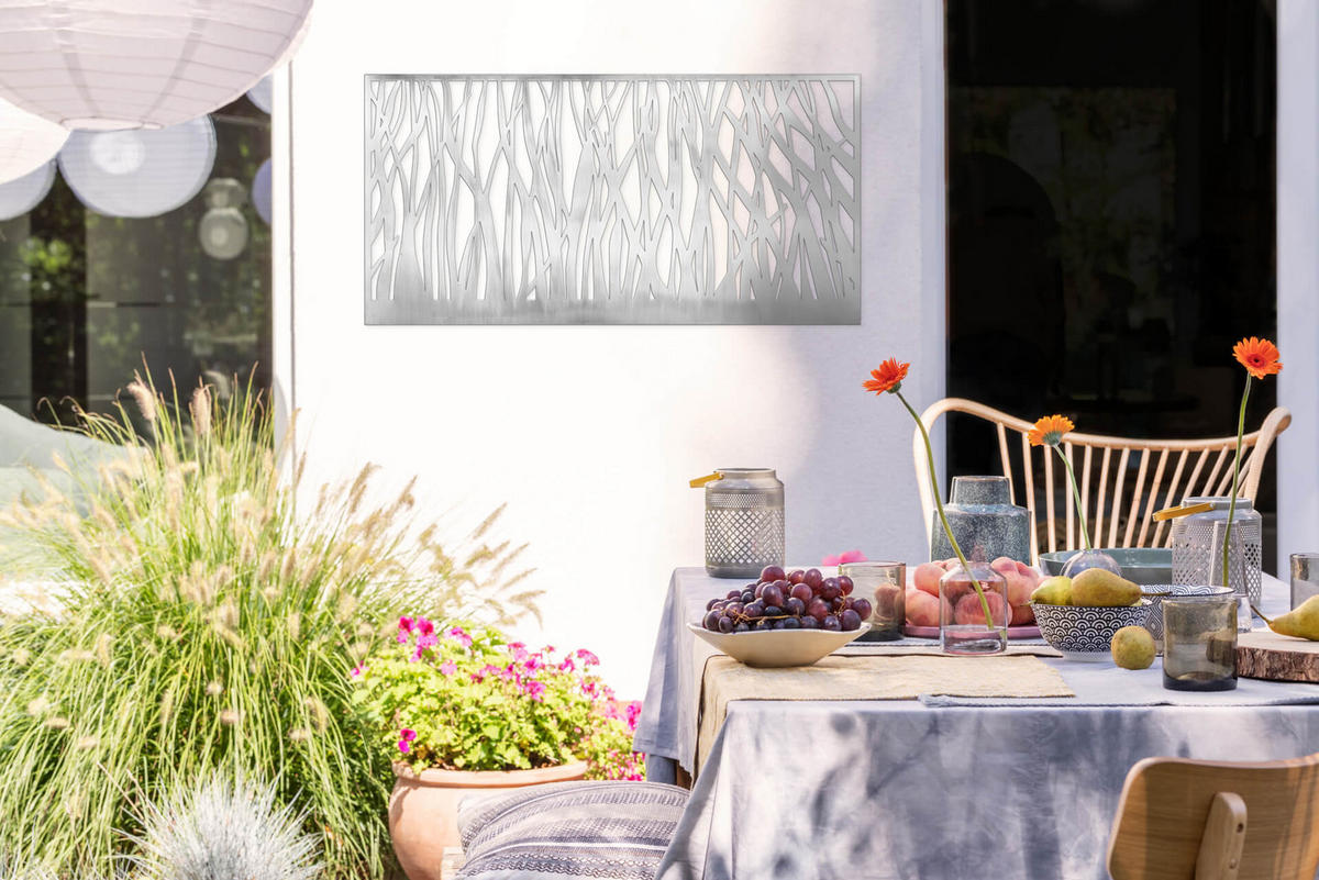 WANDDEKO Silber 120/60 cm - Silberfarben, Metall (6/60/3cm) - KUNSTLOFT