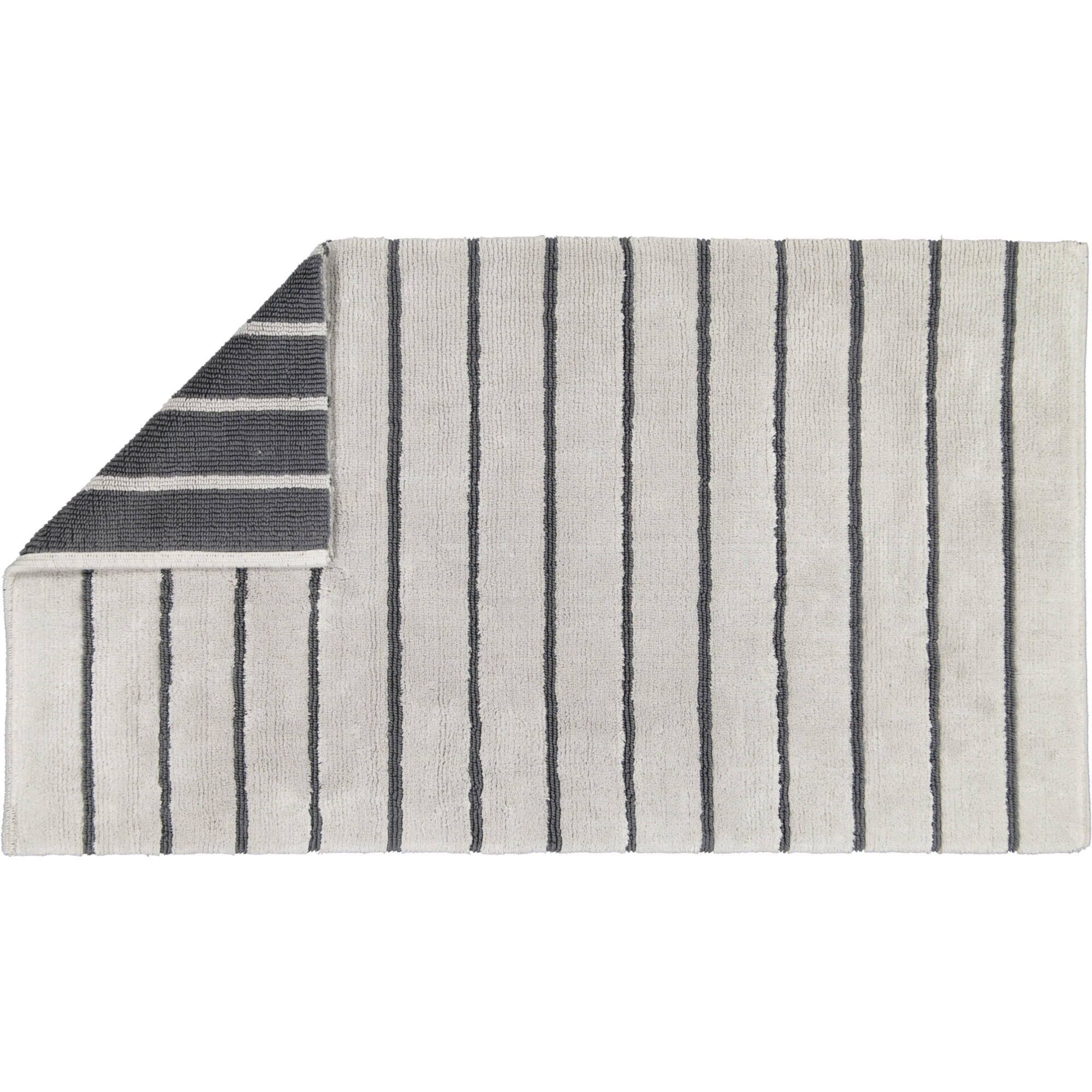 BADTEPPICHE BALANCE STREIFEN 1008 PLATIN - 77 - Grau, Textil (70/120cm) - Cawoe