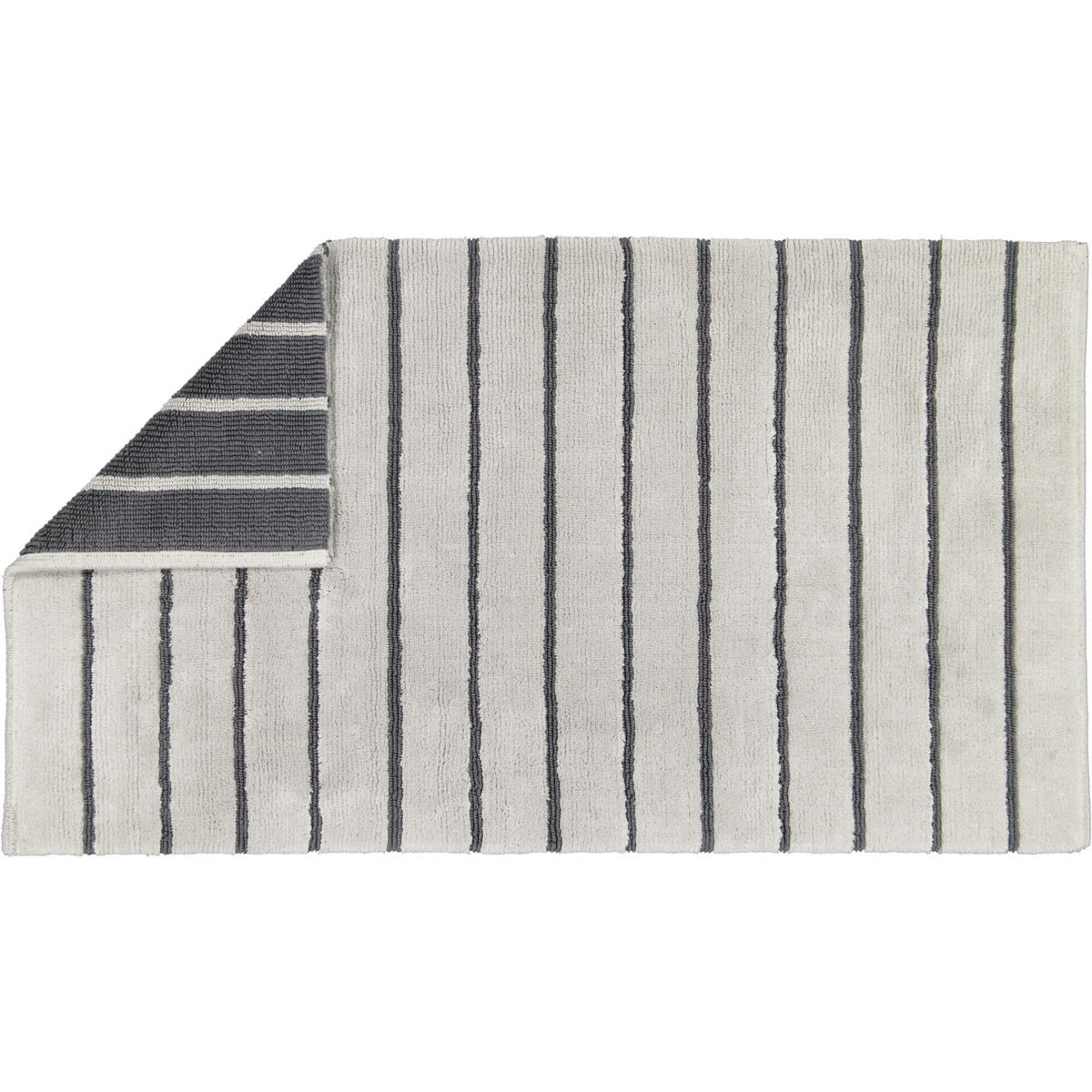 BADTEPPICHE BALANCE STREIFEN 1008 PLATIN - 77 - Grau, Textil (70/120cm) - Cawoe