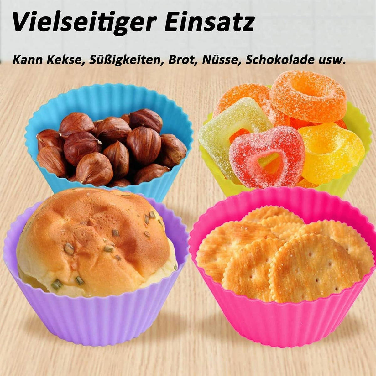 MUFFINFORM Silikon 12-teiliges Set 6 Farben - Multicolor, Kunststoff (4.5/3.5/7cm)