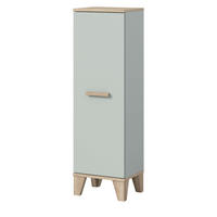 MIDISCHRANK grün, Eiche 34 x 116 cm, Bad Kommode skandinavisches Design - Eichefarben/Grün, Holzwerkstoff (34/116/31cm) - Inn.Furn