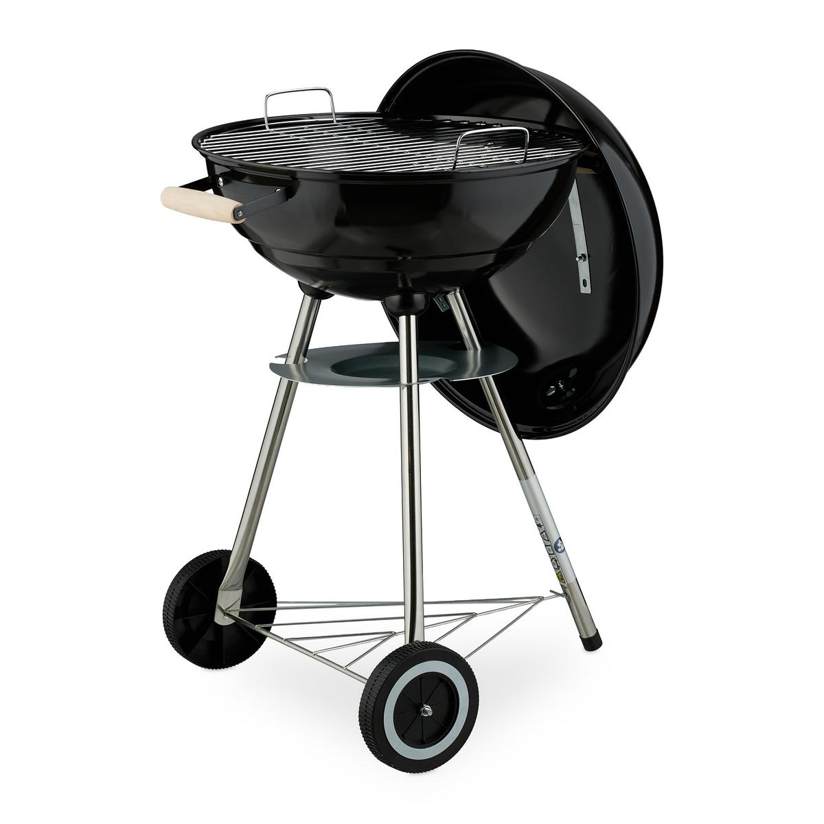 KUGELGRILL - Schwarz, Kunststoff/Metall (47/89cm) - Relaxdays