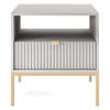 NACHTSCHRANK Vellore Grau mit goldenem Gestell - Grau, Holzwerkstoff/Metall (54/56/39cm) - Selsey