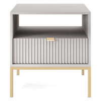 NACHTSCHRANK Vellore Grau mit goldenem Gestell - Grau, Holzwerkstoff/Metall (54/56/39cm) - Selsey