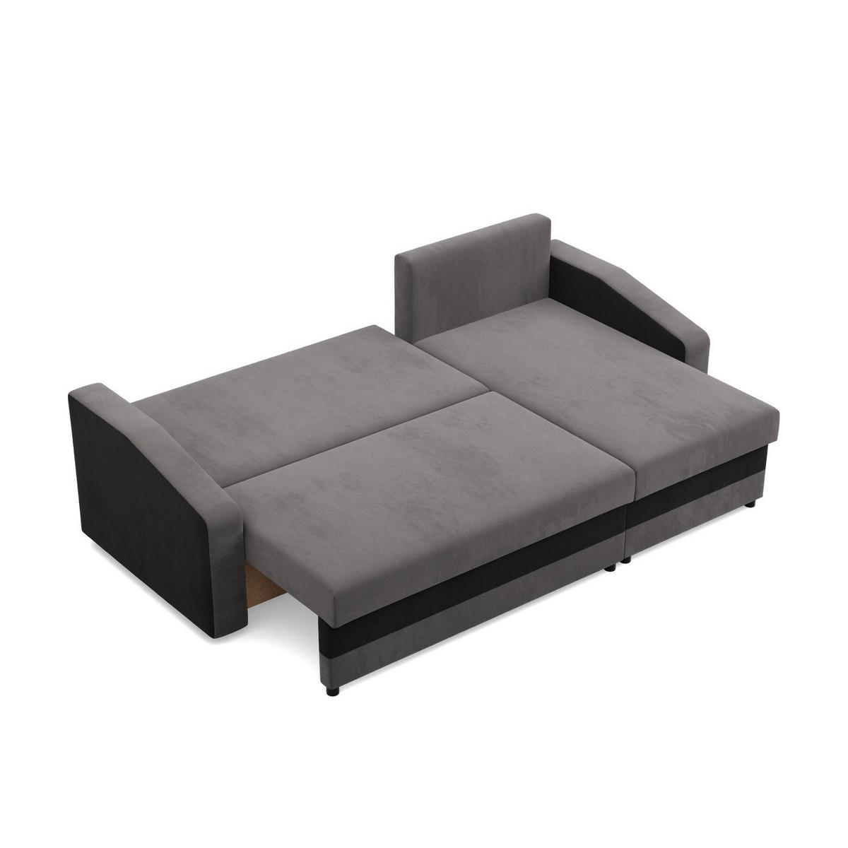 ECKSOFA MIT SCHLAFFUNKTION ORION, Grau + Schwarz - Multicolor, Textil (231/140cm)