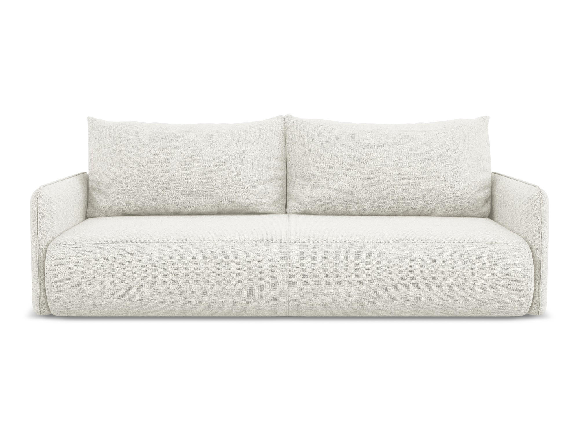 3-SITZER SOFA mit Schlaffunktion Chenille Stoff Weiß - Schwarz/Weiß, Kunststoff/Textil (216/86/105cm) - Makamii
