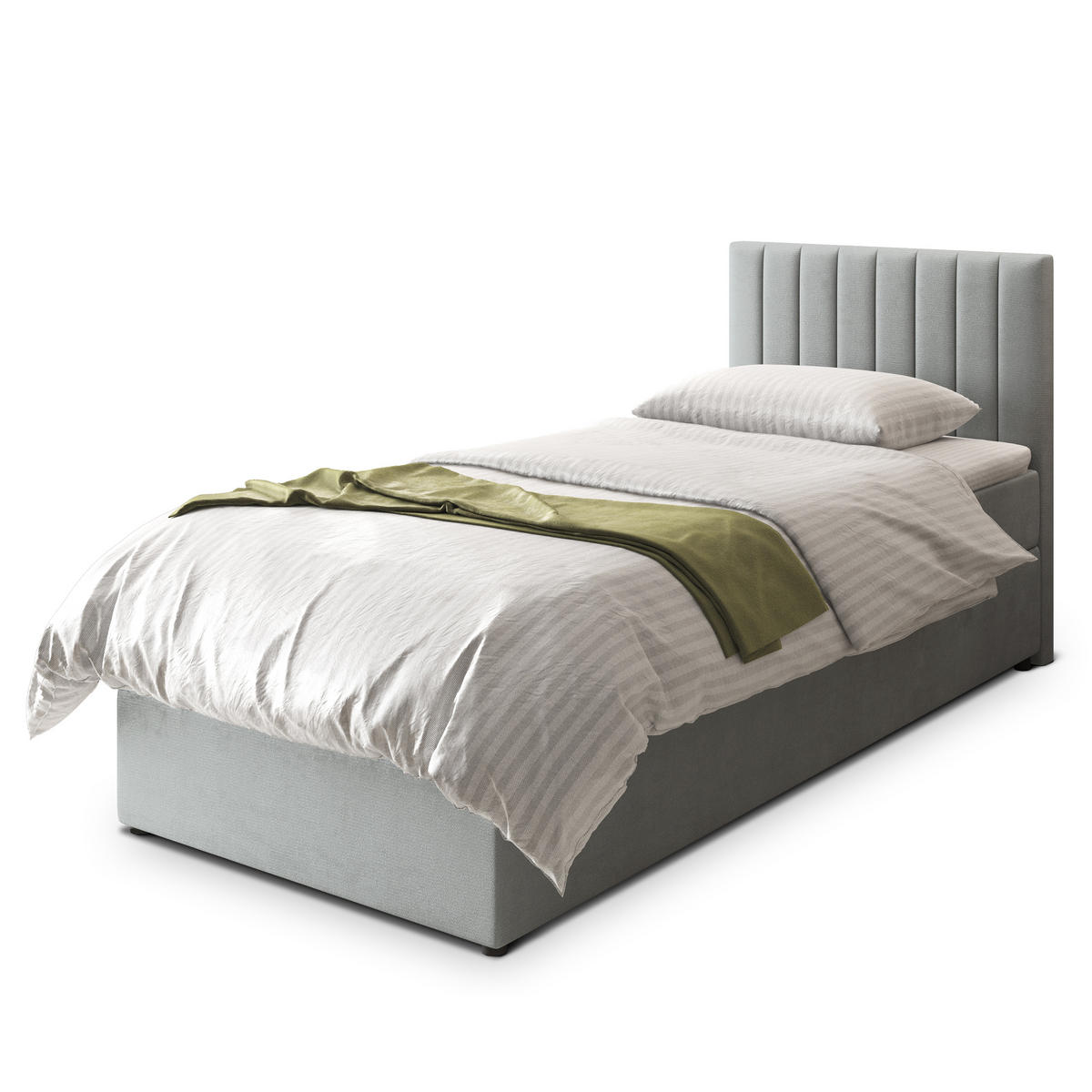 POSTEL BOXSPRING BRESEL 80x200 cm, s matrací a úložným prostorem, světle šedá - světle šedá, kompozitní dřevo/textil (80/200cm) - MASSENO