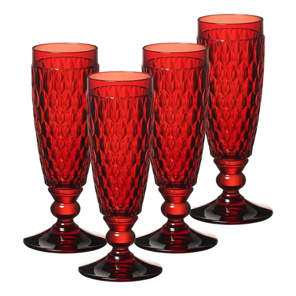 SEKTGLÄSER Boston Coloured Rot 145 ml 4er Set - Rot, Glas (0.145L) - Villeroy & Boch