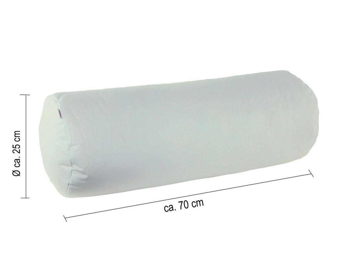 KISSENROLLE PublikUp gefüllt mit Schaumstoffflocken 25/70 cm - Weiß, Naturmaterialien/Textil (25/70cm) - beties Heimtextil