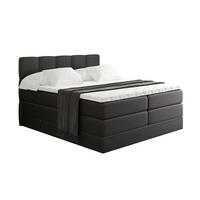 BOXSPRINGBETT mit Matratze H3|H4 und Lattenrost - LIRO KING-120x200 - Schwarz - Schwarz, Holzwerkstoff (120/200cm) - ALTDECOR
