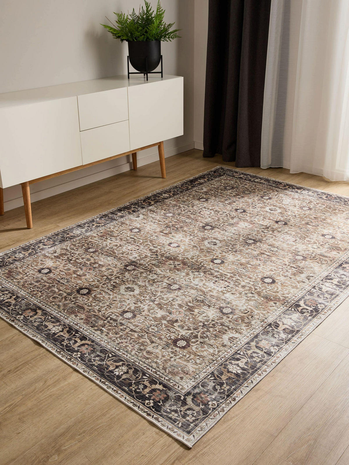 VINTAGE-TEPPICH George waschbar 300x400 cm - Taupe/Anthrazit, Kunststoff (300/400cm) - benuta