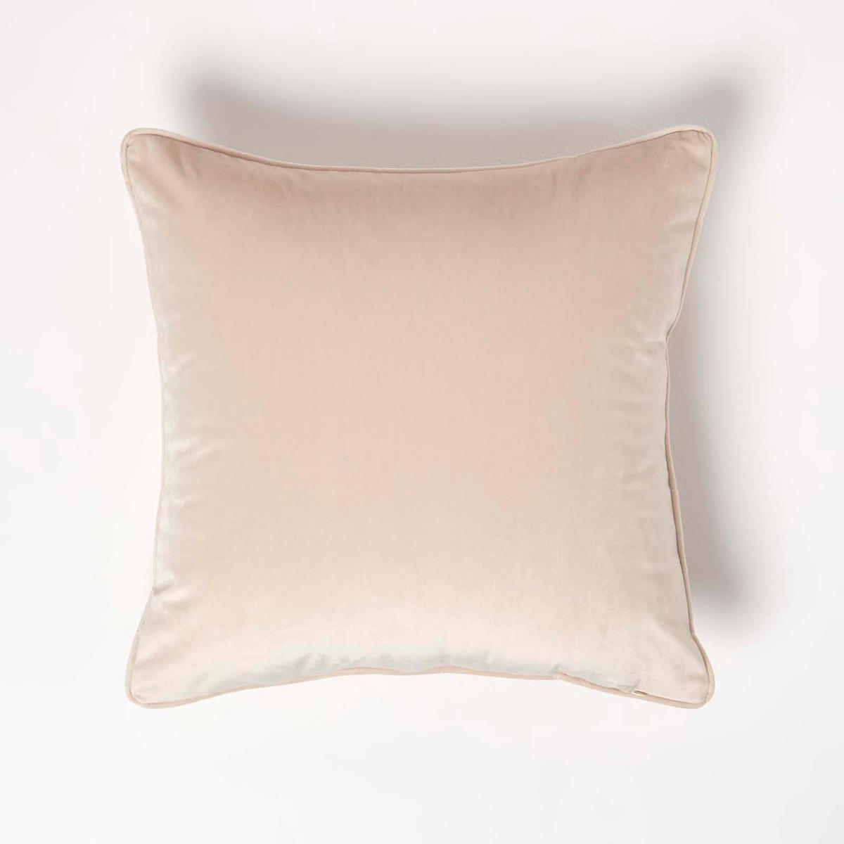 KISSENHÜLLE Samt mit Paspel – creme 46/46 cm - Creme, Textil (46/46cm) - Homescapes