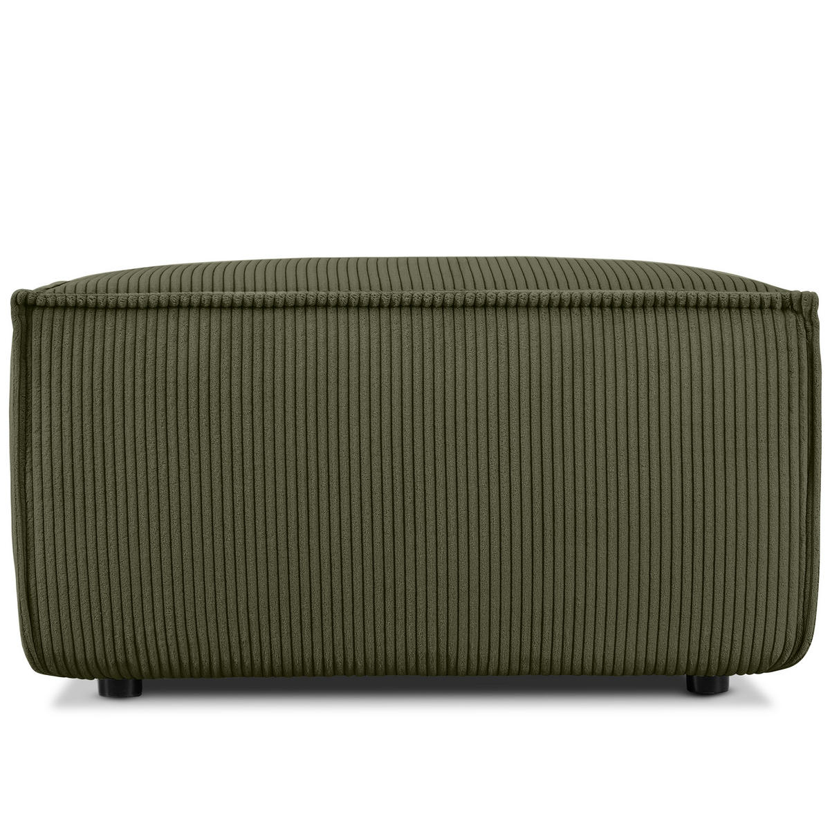 SITZPOUF NAPI gefederte Sitzfläche, grün - Schwarz/Olivgrün, Textil (83/45/83cm) - KONSIMO®