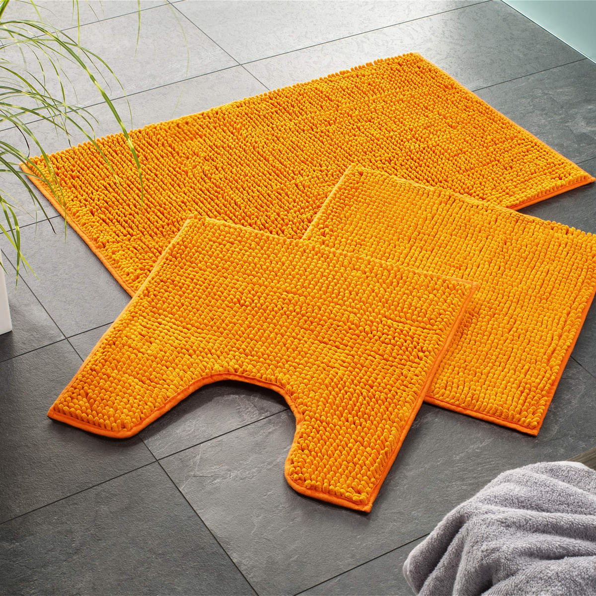 BADEMATTE MIT WC AUSCHNITT PARIS - Orange, Textil (45/45cm) - WohnDirect