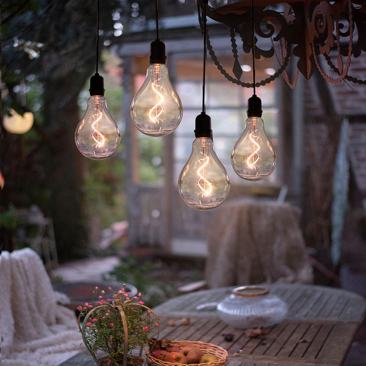 LED AUSSENHÄNGELEUCHTE Schwarz 4-Flammig - Schwarz, Kunststoff (150/11/50cm)