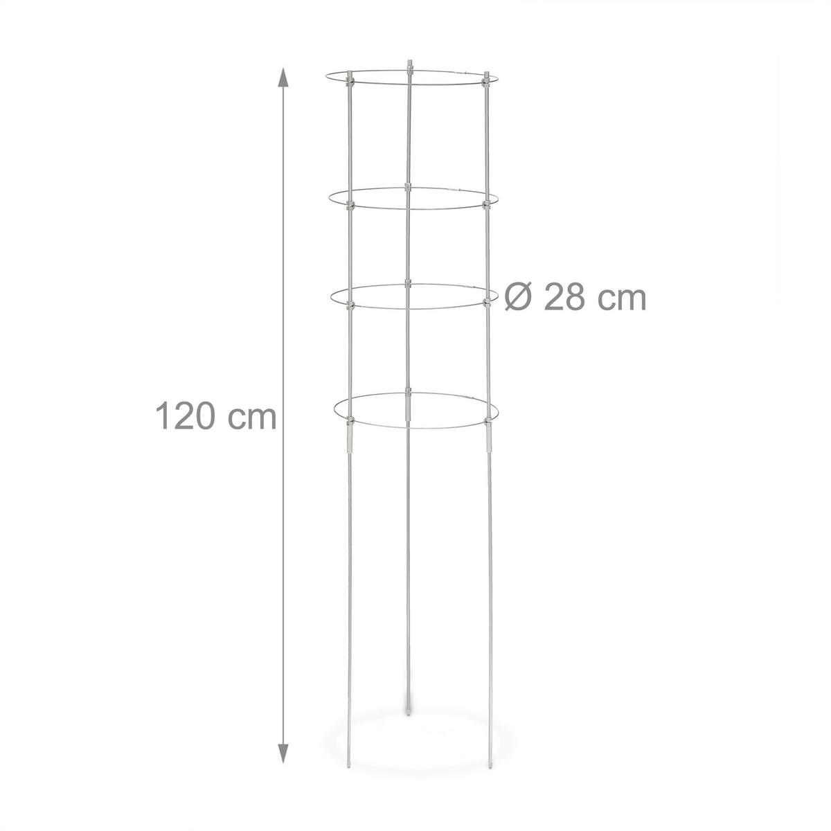 2XPODPORA rastlín - sivá, kov/plast (30/120/30cm) - Relaxdays