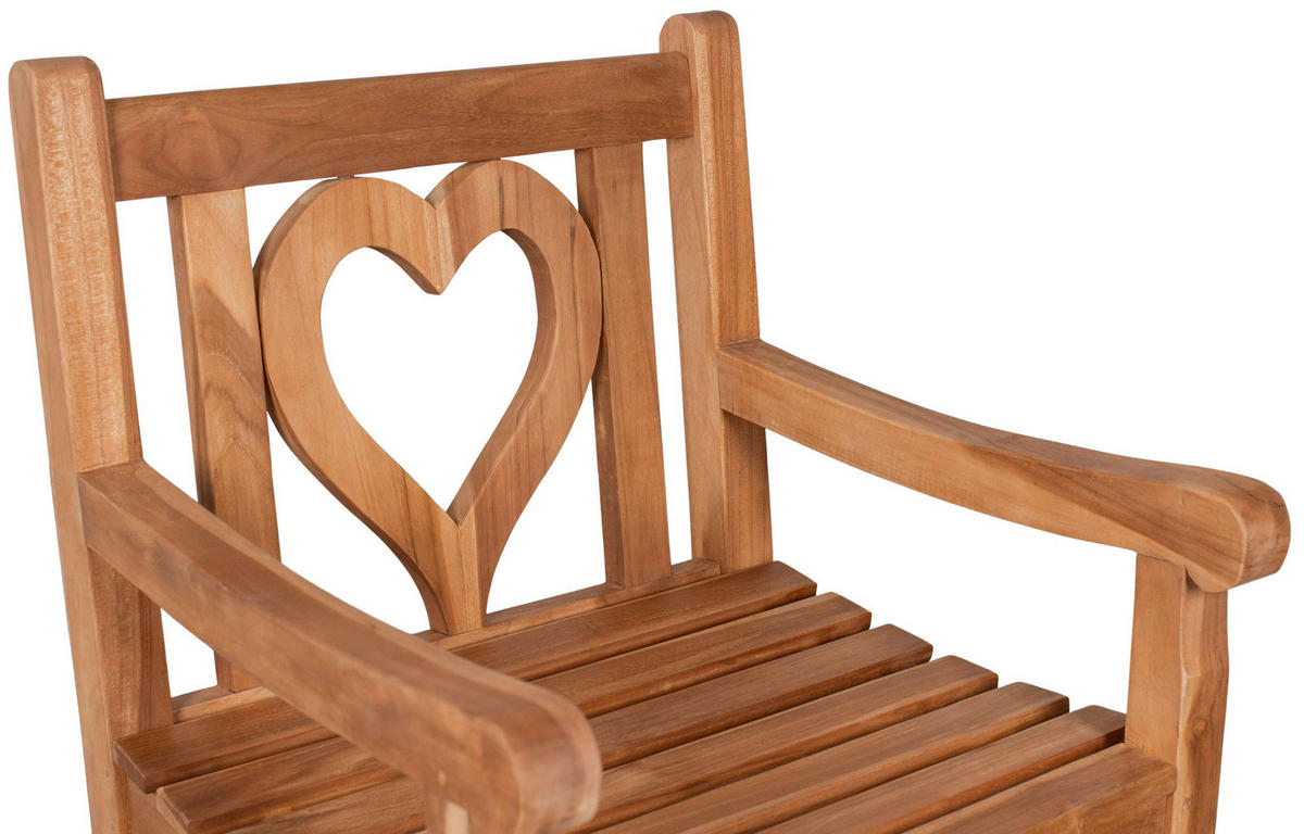 GARTENSTUHL Herz - Braun, Naturmaterialien/Metall (60/91/60cm) - Mr. Deko