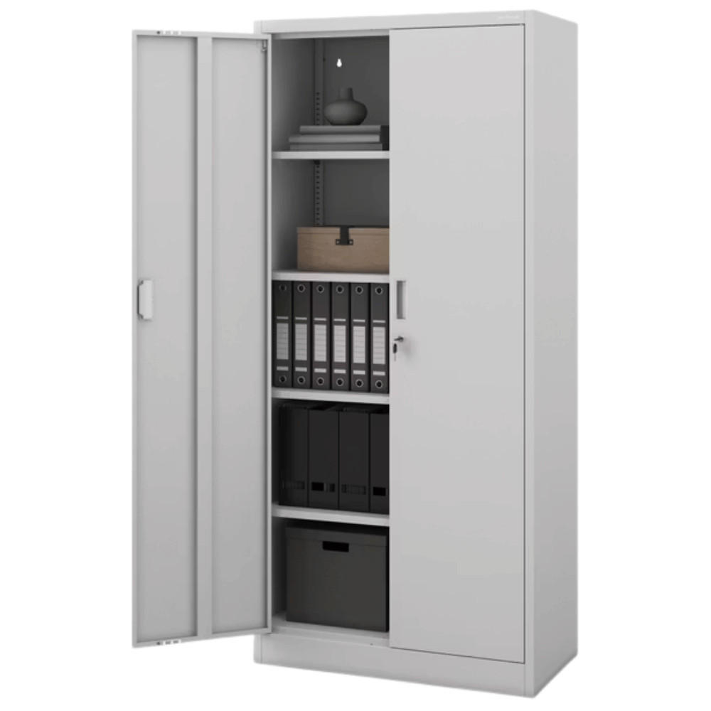 AKTENSCHRANK abschließbar KADO mit Flügeltüren 175x80x40cm Grau - Grau, Metall (80/175/40cm) - DELUKE