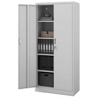 AKTENSCHRANK abschließbar KADO mit Flügeltüren 175x80x40cm Grau - Grau, Metall (80/175/40cm) - DELUKE