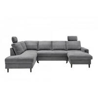 WOHNLANDSCHAFT mit Schlaffunktion und Bettkasten - Dunkelgrau/Schwarz, Textil (305/88/200cm) - myHomelando