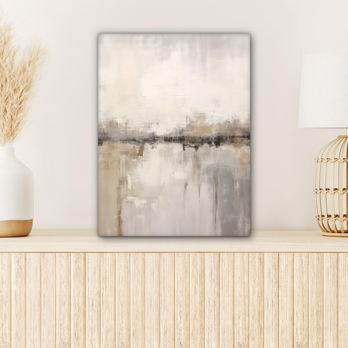 LEINWANDBILD Moderne Kunst - Abstrakt - Beige 30x40 cm - Beige, Textil (30/40cm) - MuchoWow