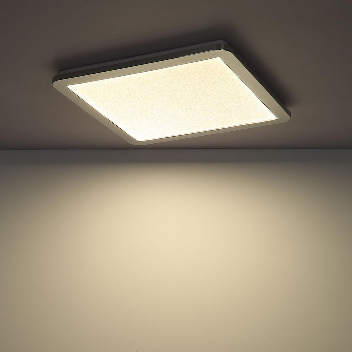 LED DECKENLEUCHTE Metall Kristalloptik Silber - Silberfarben, Metall (30/30/3cm)