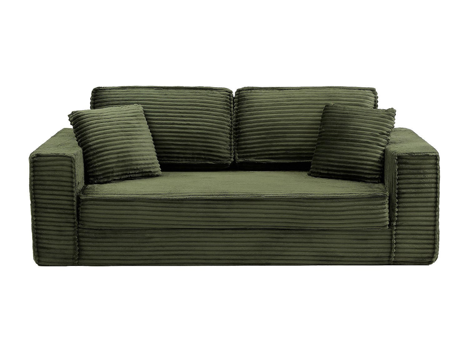 SCHLAFSOFA - 3 Personen - samt - khaki Kitilo - Schlammfarben, Textil (213/85/109cm) - Vente-Unique