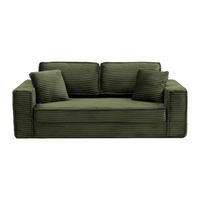 SCHLAFSOFA - 3 Personen - samt - khaki Kitilo - Schlammfarben, Textil (213/85/109cm) - Vente-Unique
