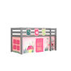 KINDERBETT Karolina 210x114x106 Massivholz Grau Textilset Spring 3 - Hellrosa/Grau, Holz (90/200cm) - 58aufmkessel