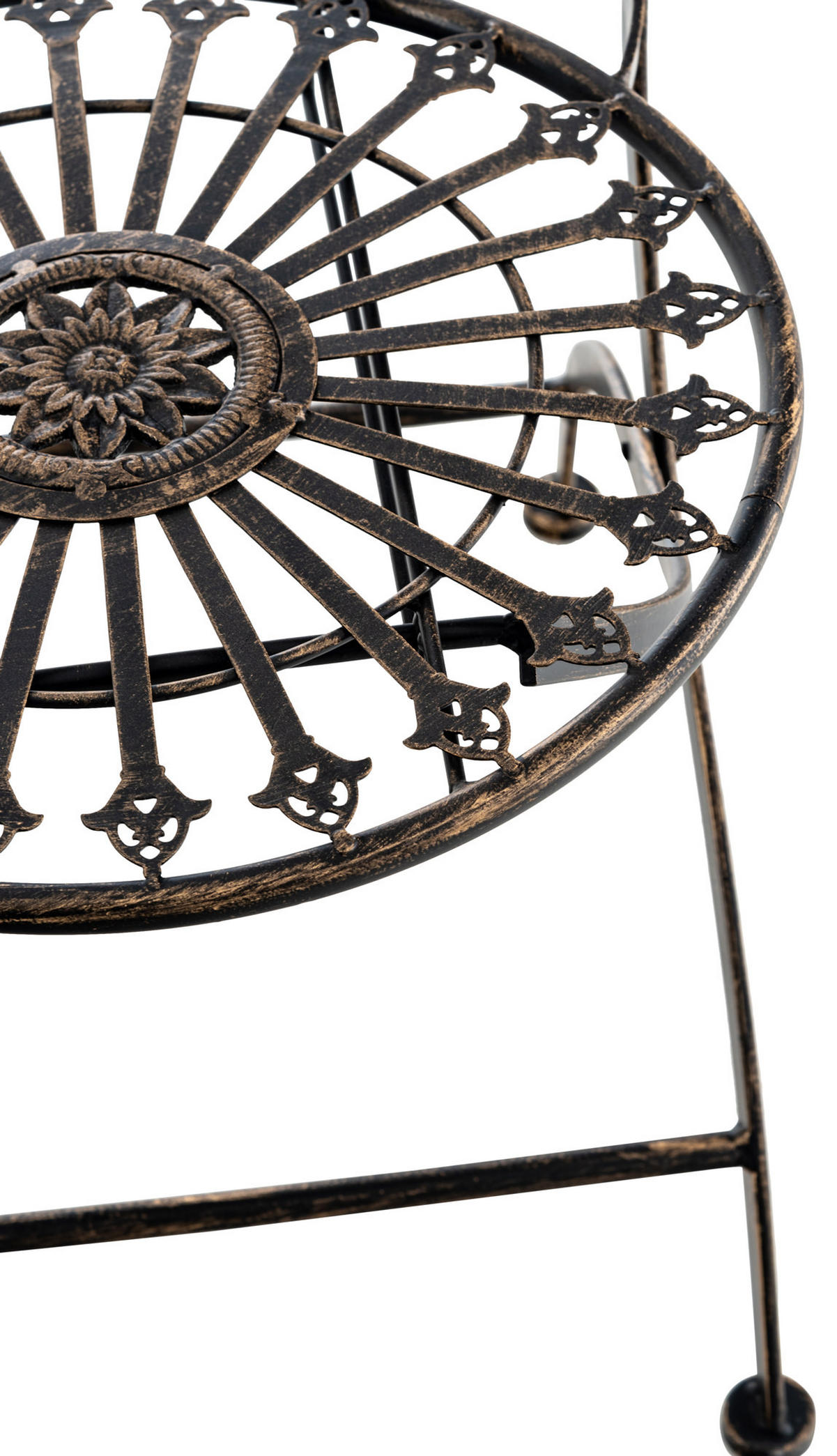 GARTENKLAPPSTUHL Metall bronze - Bronzefarben, Metall (39/94/53cm) - CLP