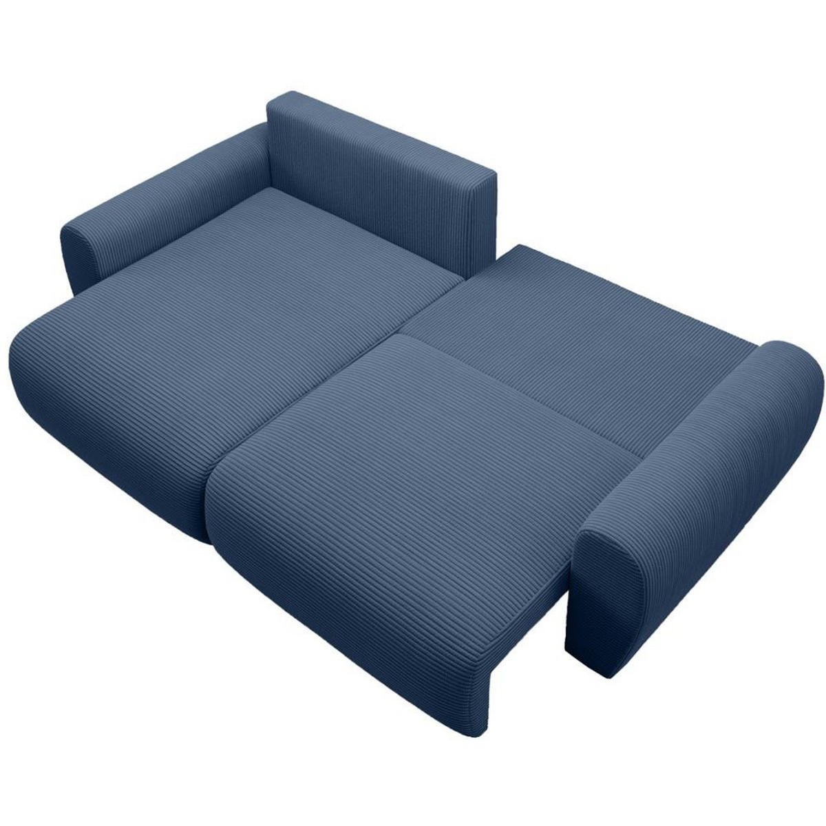 ECKSCHLAFSOFA Poss L dunkelblau links - Dunkelblau, Textil (253/153cm) - Beautysofa