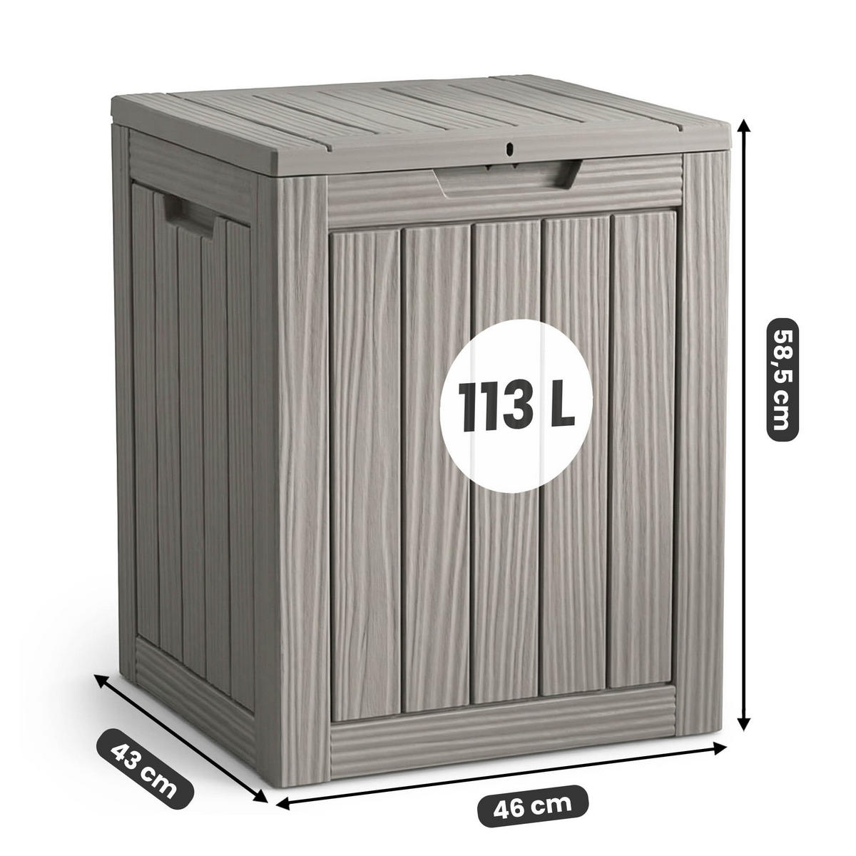 GARTENBOX 113L Grau - Grau, Kunststoff (46/58.5/43cm) - Akord
