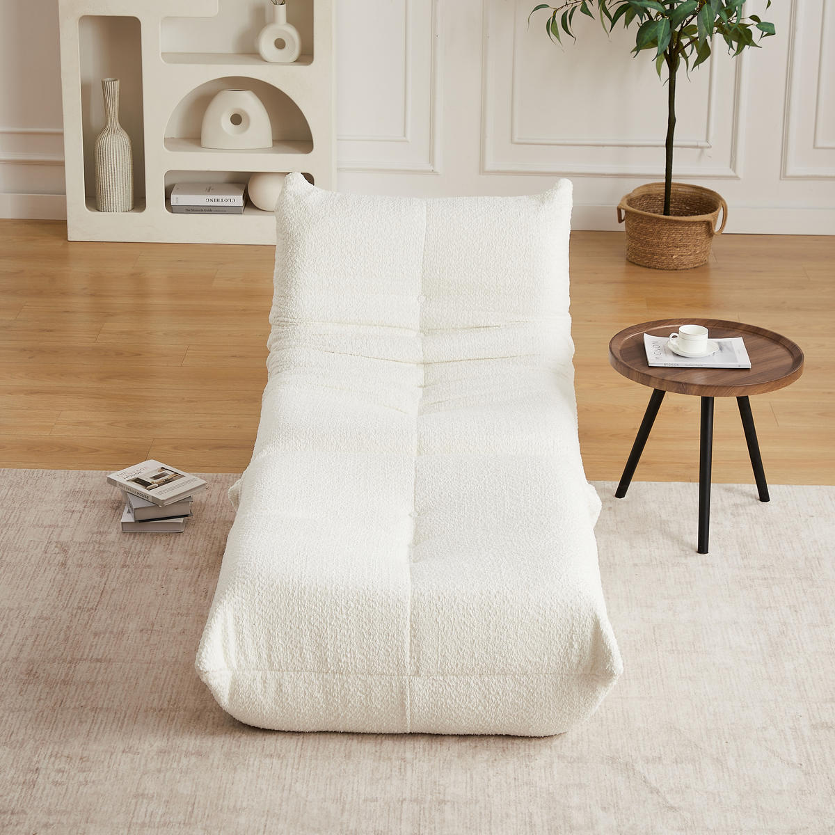 SITZSACK Chenille Beige Ohne Armlehnen - Beige, Textil (94/71/185cm) - WISHDOR
